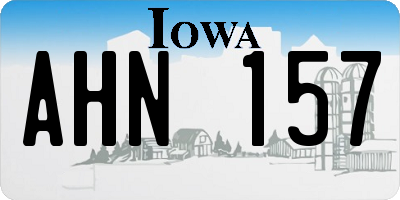IA license plate AHN157