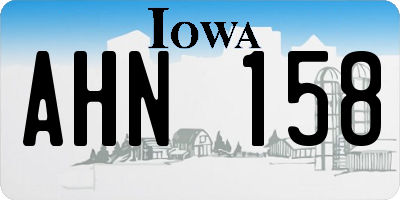 IA license plate AHN158