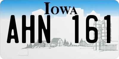 IA license plate AHN161