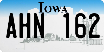 IA license plate AHN162