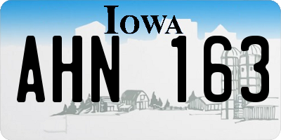 IA license plate AHN163