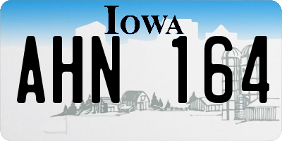 IA license plate AHN164