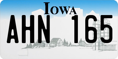 IA license plate AHN165
