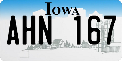 IA license plate AHN167