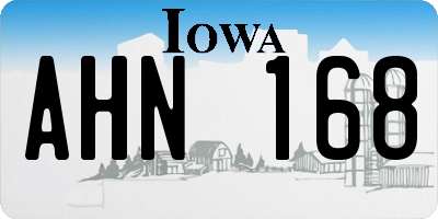 IA license plate AHN168