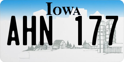 IA license plate AHN177