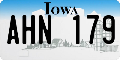 IA license plate AHN179