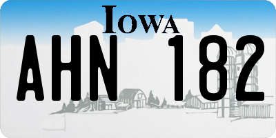 IA license plate AHN182