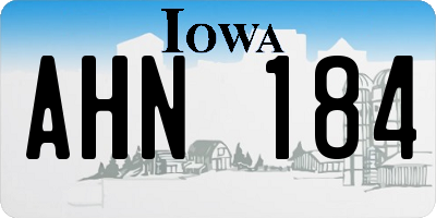 IA license plate AHN184