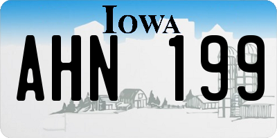 IA license plate AHN199