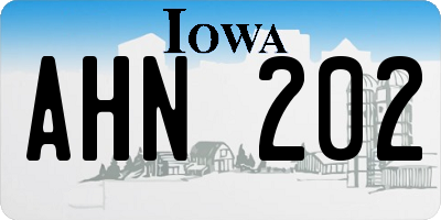 IA license plate AHN202