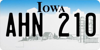 IA license plate AHN210
