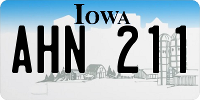 IA license plate AHN211