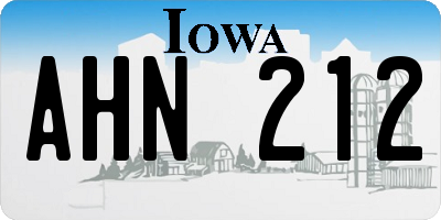 IA license plate AHN212
