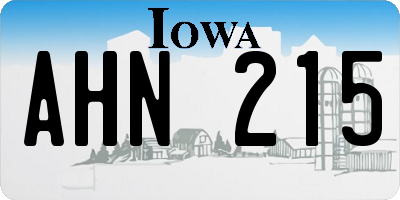IA license plate AHN215