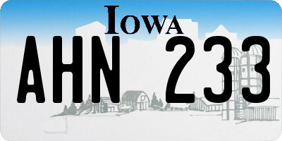 IA license plate AHN233
