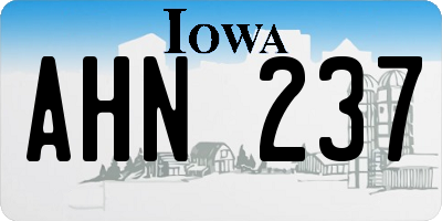 IA license plate AHN237