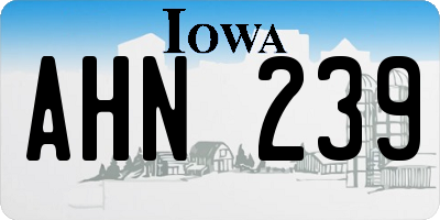 IA license plate AHN239
