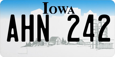 IA license plate AHN242