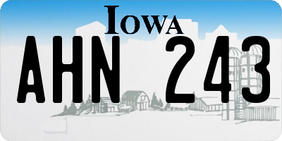 IA license plate AHN243