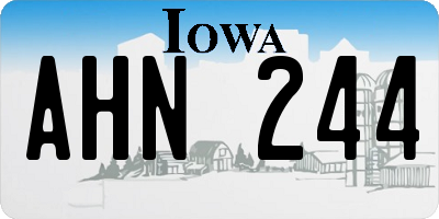 IA license plate AHN244