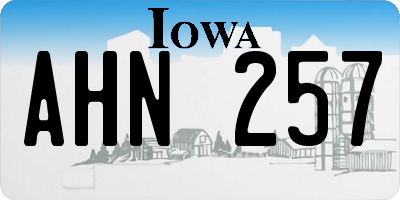 IA license plate AHN257
