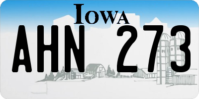 IA license plate AHN273