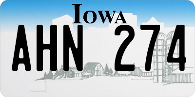 IA license plate AHN274