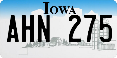 IA license plate AHN275