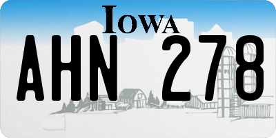 IA license plate AHN278