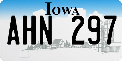 IA license plate AHN297