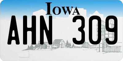 IA license plate AHN309