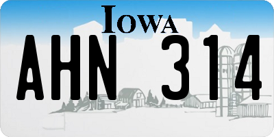 IA license plate AHN314