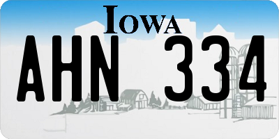 IA license plate AHN334
