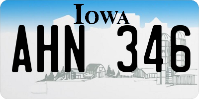 IA license plate AHN346