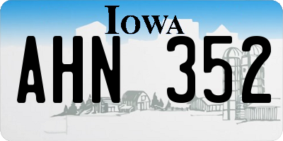 IA license plate AHN352