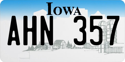 IA license plate AHN357