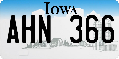 IA license plate AHN366