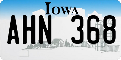 IA license plate AHN368