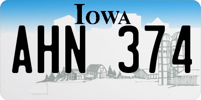 IA license plate AHN374