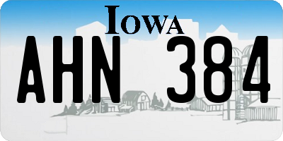 IA license plate AHN384
