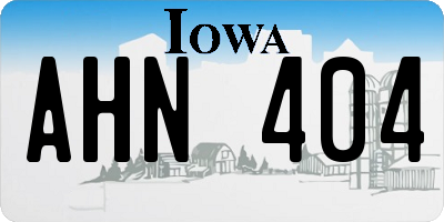 IA license plate AHN404