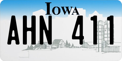 IA license plate AHN411