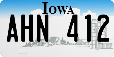 IA license plate AHN412