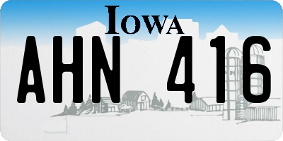 IA license plate AHN416