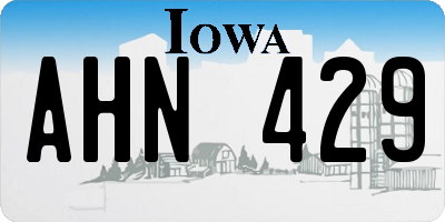 IA license plate AHN429