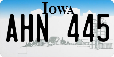 IA license plate AHN445