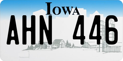 IA license plate AHN446