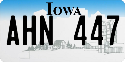 IA license plate AHN447