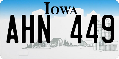 IA license plate AHN449